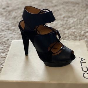 ALDO Black Lace-up Platform Shoes